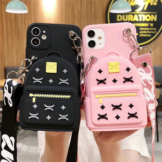 Credit Card Stand Holder Earphone Phone Case for iPhone😍